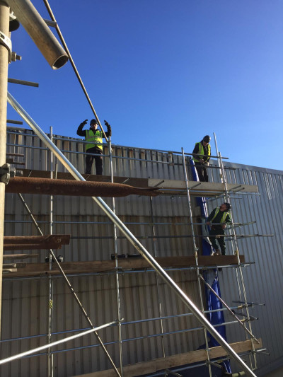 3 men on different levels of scaffolding in Nottingham | East Midlands